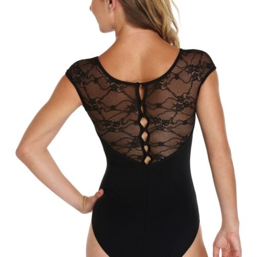 Chiwa - Lace Back Leotard with Buttons