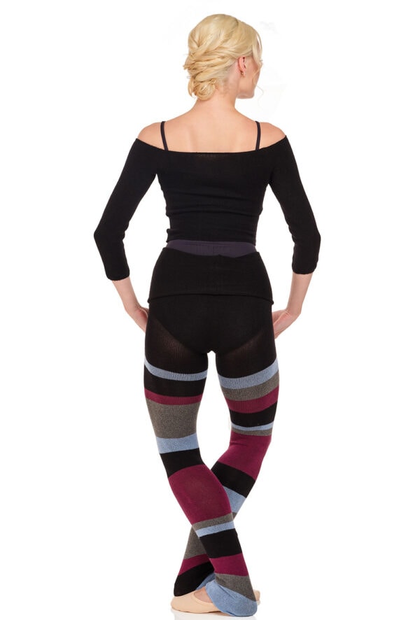 Wool-set Panlongband- Striped Knit Warm-Up Pants