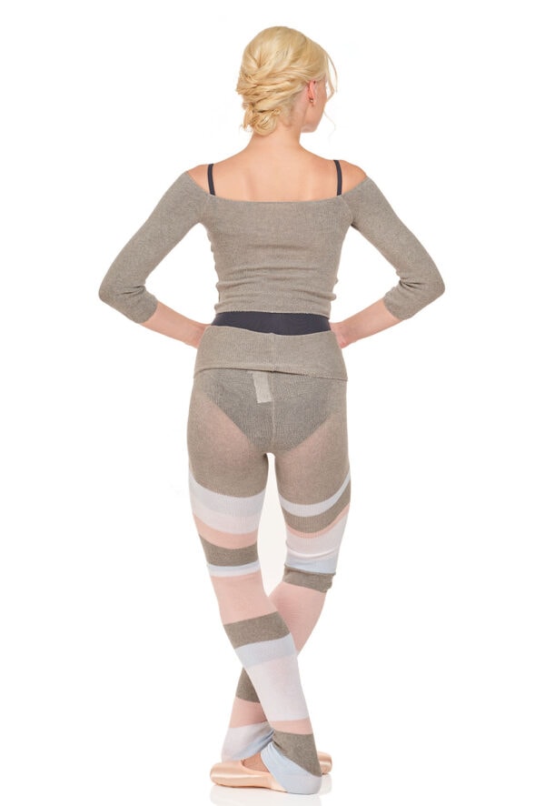 grey-wool-pant-back Panlongband- Striped Knit Warm-Up Pants