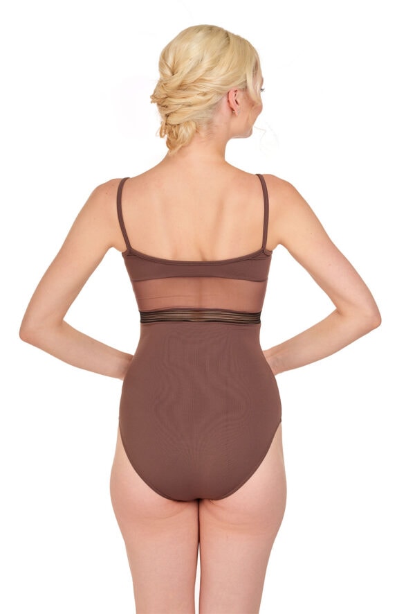 Mosaic Strappy Leotard - Camisole Leotard with Lace Belt Insert