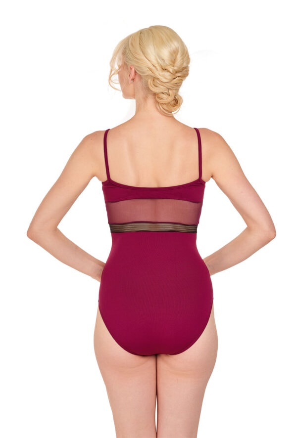 Mosaic Strappy Leotard - Camisole Leotard with Lace Belt Insert