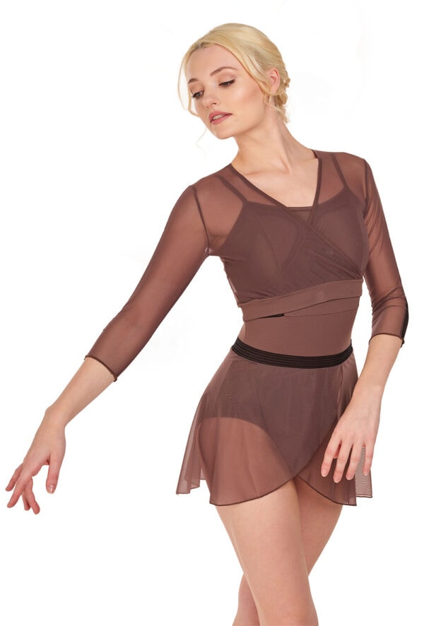 Mosaic Skirt - Crossover Skirt with Lace Waistband