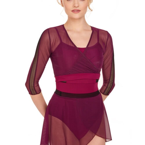 Semi-opaque stretch mesh ballet skir Intermezzo