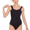 Porselli Caroline wide strap pinch front leotard with princess seams