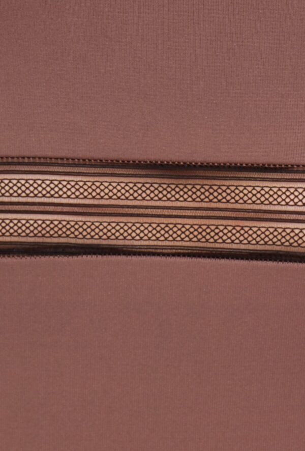 Mosaic Cap Sleeve Leotard - High Neck Leotard with Lace Belt Insert