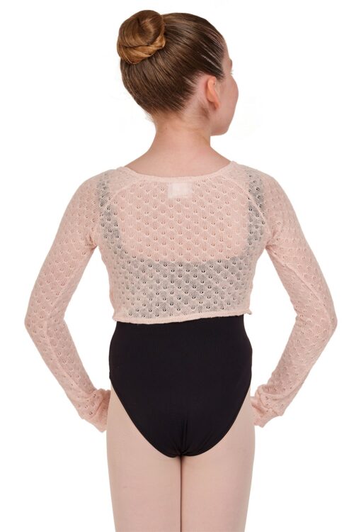 Girls Lace Knit Crossover Cardigan