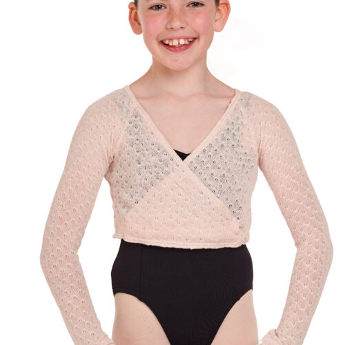 Girls Lace Knit Crossover Cardigan