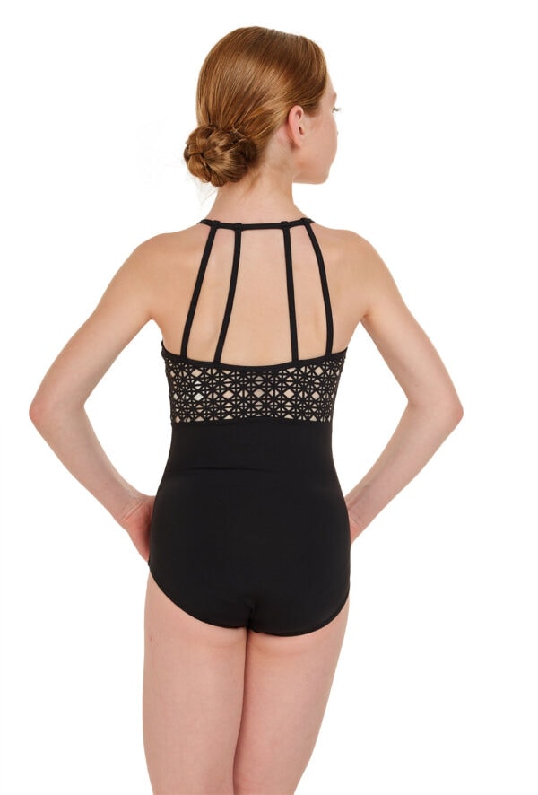 M819W Girls Laser Cut Multi Strap Leotard