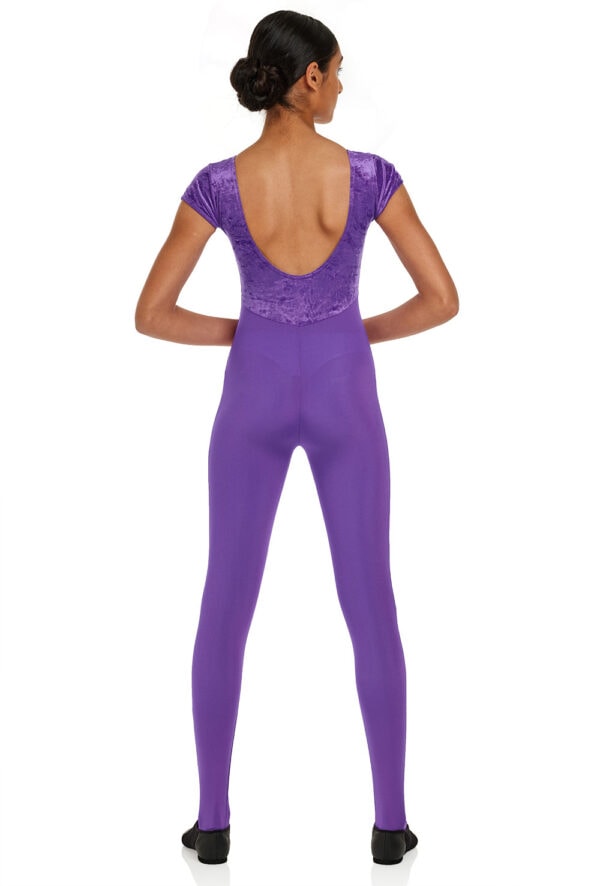 Rose-purple-back Rose Velour Top Catsuit