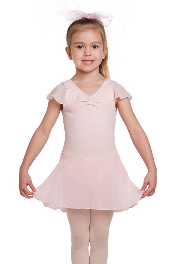 11305C-front Cotton Flutter Sleeve Dress