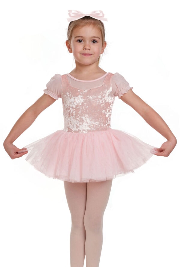 CL4132-redone Aubrey- Girls Crushed Velvet and Mesh Tutu