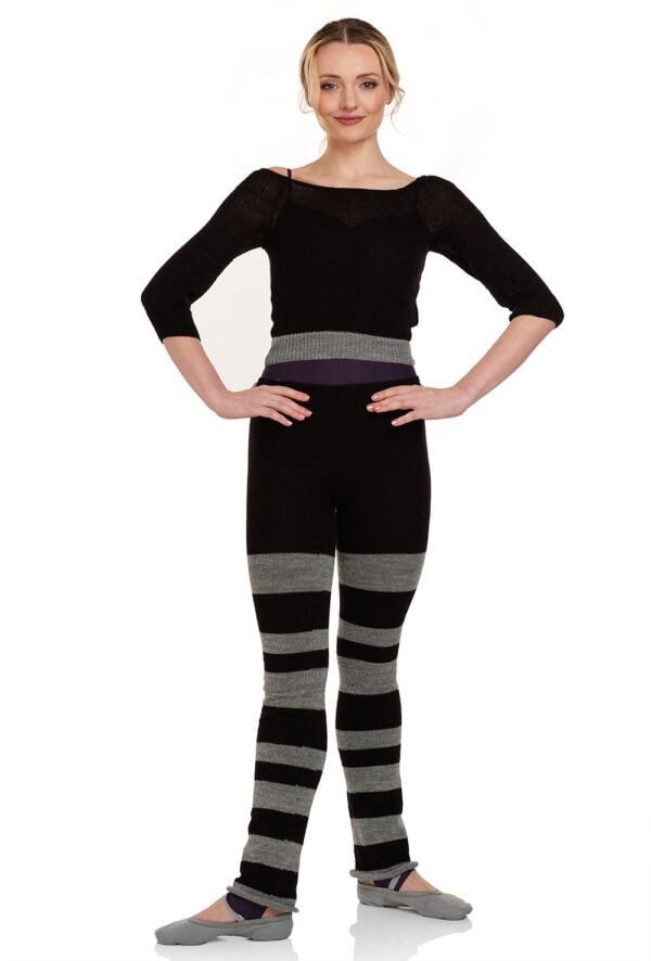 5328grey-front Andro - Striped Knit Pants