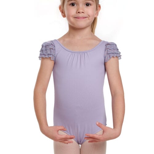 Heart Lace Puff Sleeve Leotard