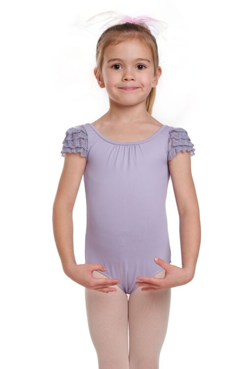 Heart Lace Puff Sleeve Leotard