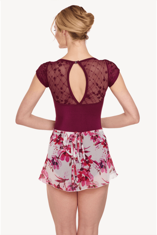 Pink Printed Floral Wrap Ballet Skirt