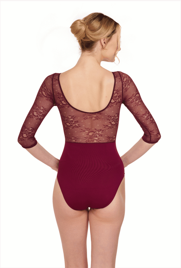 Aurora - Half Sleeve Stretch Lace Leotard