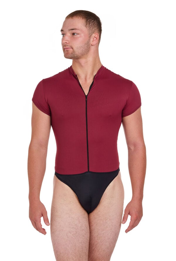 oberon-burg Oberon - Men's Zip Front Leotard with Padded Front