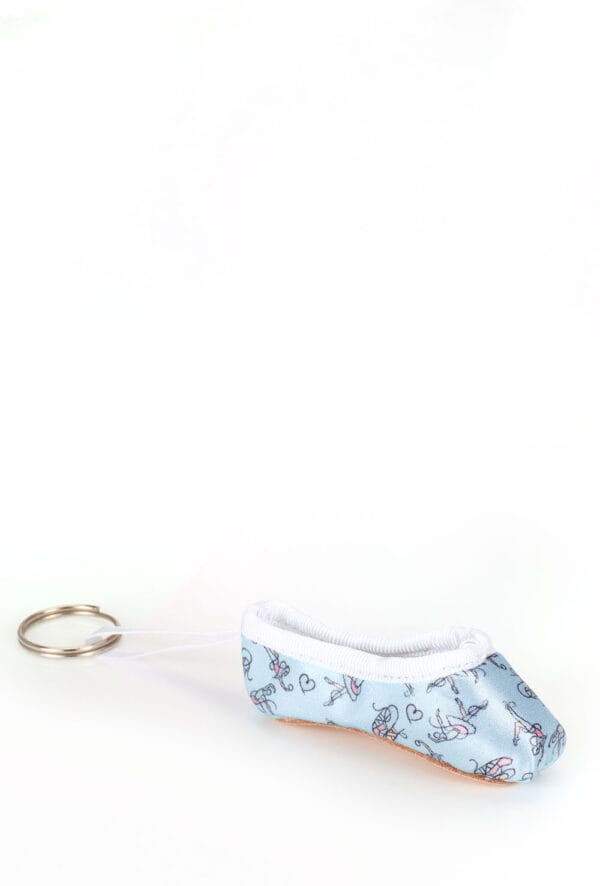 keyring-blue Ballet Print Pointe Shoe Keyring