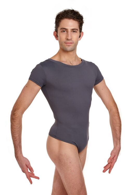 Lupin-grey Lupin - Short Sleeve Leotard with Thong Seat