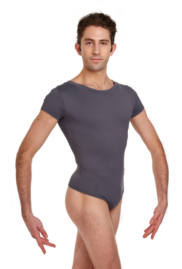 Lupin-grey Lupin - Short Sleeve Leotard with Thong Seat