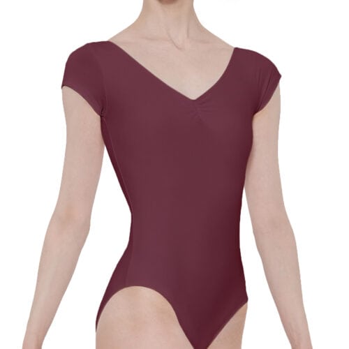 Burgundy Candide - Cap Sleeve Leotard with Ruche ( Reynolds 2nd Year)