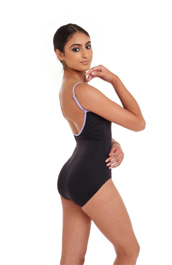 test-2 Camisole Leotard with Adjustable Straps and Contrast Trim