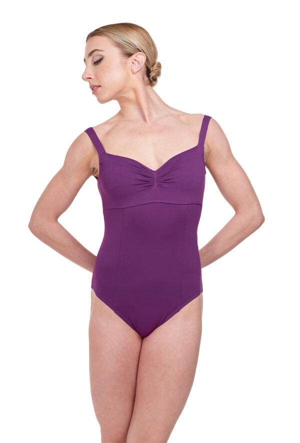 L4265-aubergine-front Ava Tank Leotard