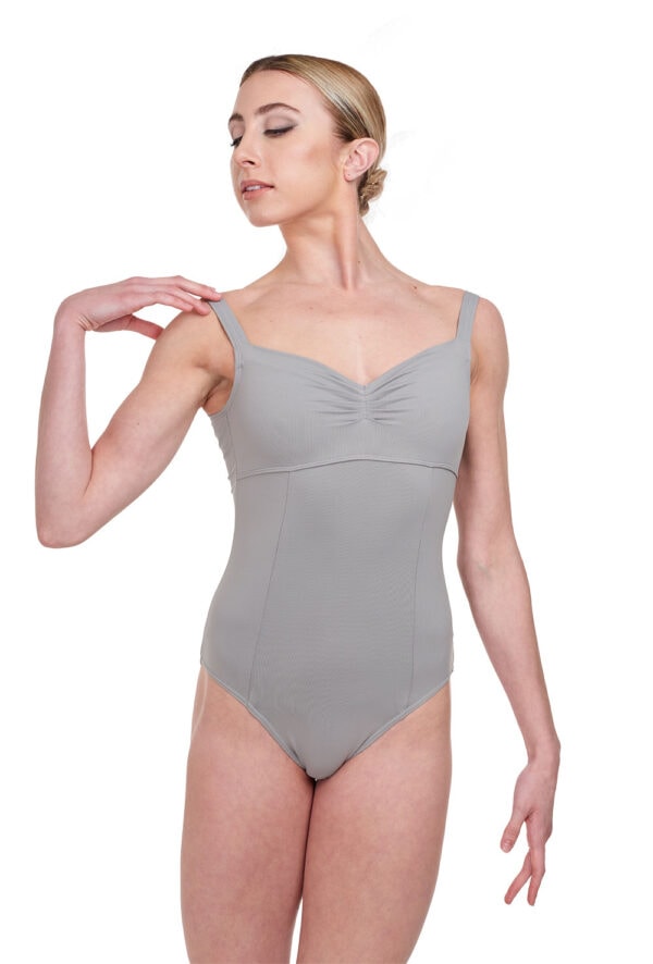 L4265-grey-front Ava Tank Leotard