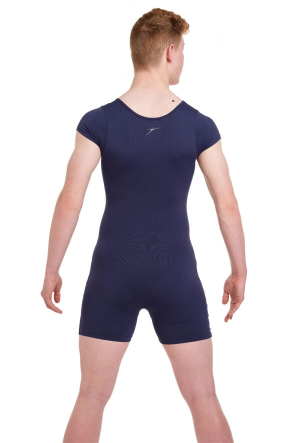RDE-2724-navy-back Men's Zip Front Short Unitard