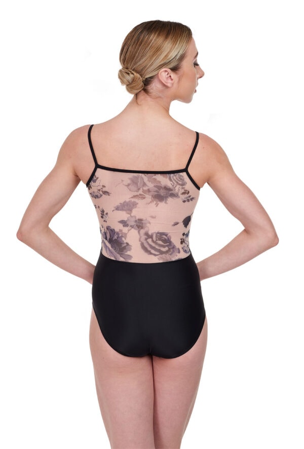 Claudia-back Claudia Floral Mesh Camisole Leotard