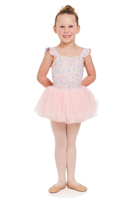 M1240C-front Ditsy Floral Wide Strap Tutu Dress
