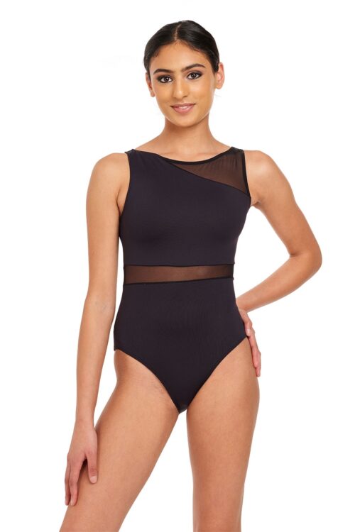 clementine-front-black Clementine Tank Mesh Leotard