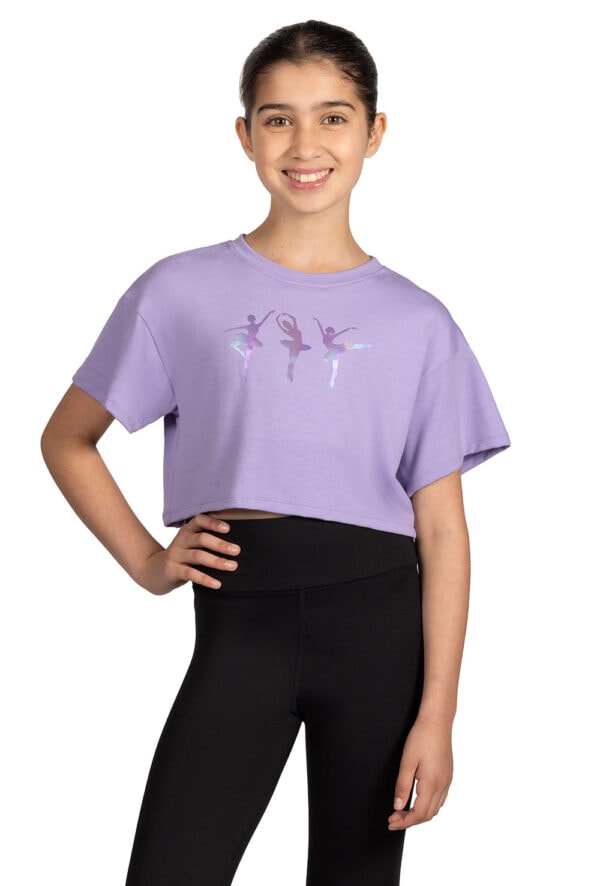 Glow Girl Ballerina Print Crop Top
