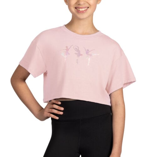 Glow Girl Ballerina Print Crop Top