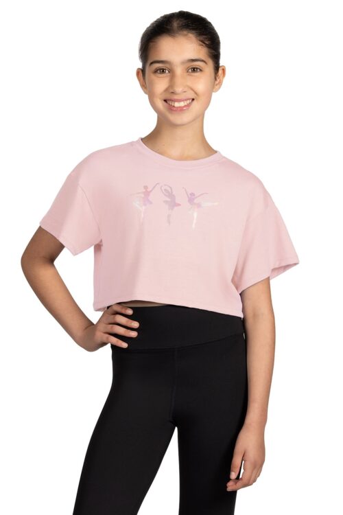 M1563C_PNK_FRONT Glow Girl Ballerina Print Crop Top