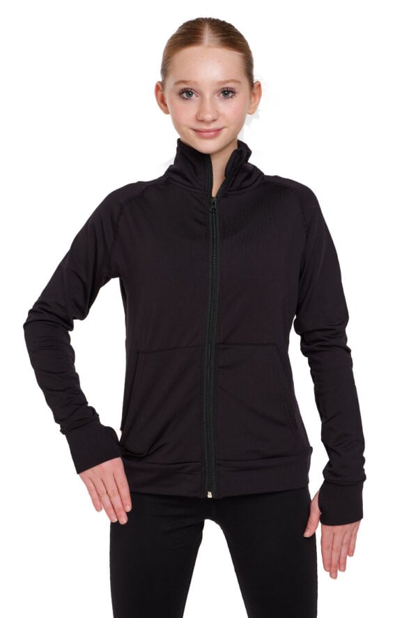 Silky-full-zip-jacket-aadults-front Ladies Full Zip Dance Uniform/ Squad Jacket - Logo Service Available