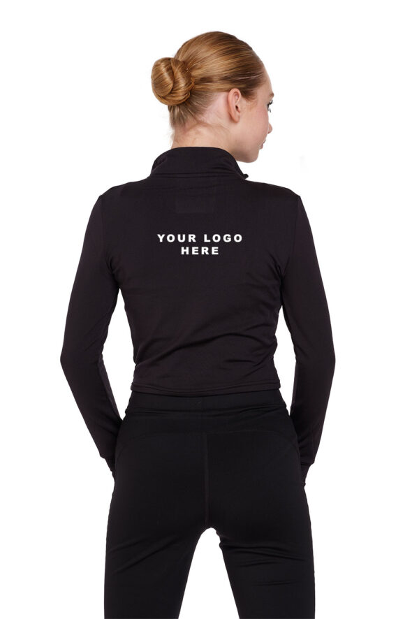 Silky-half-zip-crop-jacket-with-logo-adults-back Ladies Long Sleeve Zip Crop Top - Logo Service Available