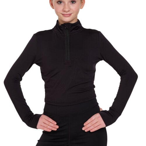 Ladies Long Sleeve Zip Crop Top - Logo Service Available