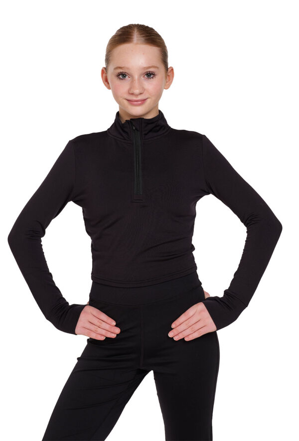 Silky-half-zip-jacket-adults-front Ladies Long Sleeve Zip Crop Top - Logo Service Available
