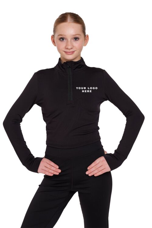 Ladies Long Sleeve Zip Crop Top - Logo Service Available