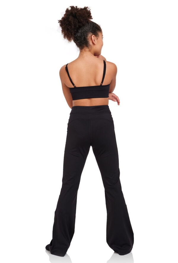 Silky-jazz-pants-kids-back Kids Flared Dance Jazz / Yoga Leggings
