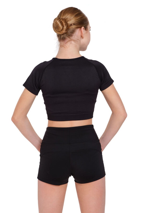 Silky-shorts-back-adults Activewear Crop Top