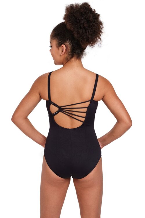 Girls Camisole Leotard with Diamanté Detail