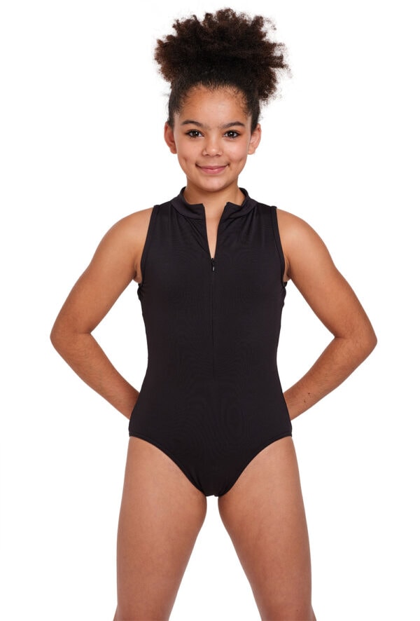 Girls Spot On Zip Front Leotard