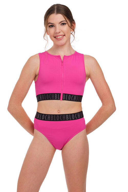 Remy Crop Top with Logo Elastic and Zip front