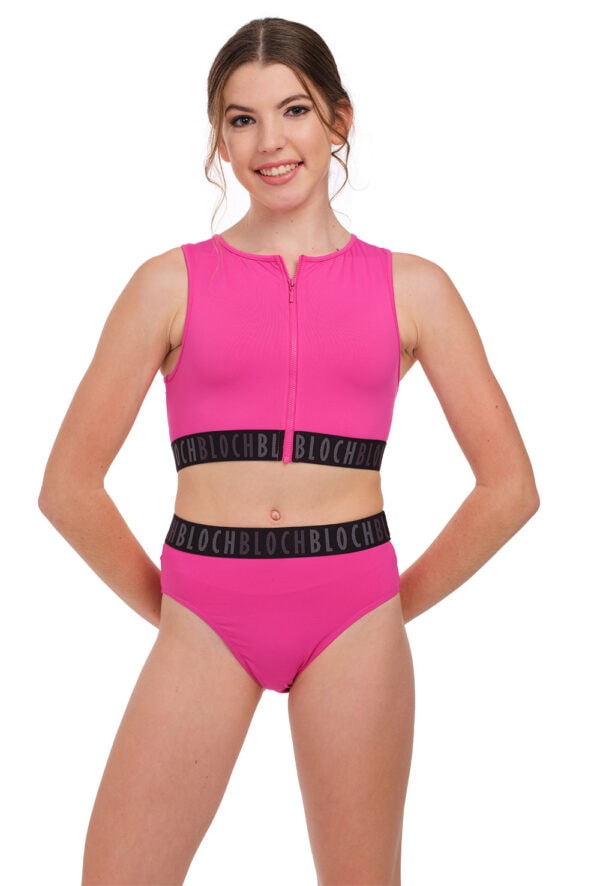 Remy Crop Top with Logo Elastic and Zip front